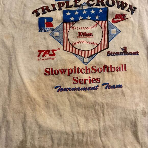 Vintage 1980’s Bud Light Triple Crown Slow Pitch T-Shirt Size XL - Picture 4 of 5